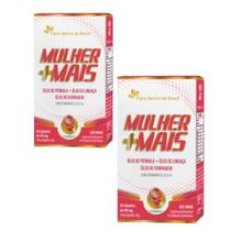 Kit 2x Mulher Mais Prímula Linhaça Barragem + Vit. ADEK 2x60 cps Flora Nativa Kit 2x Mulher Mais Prímula Linhaça Barragem + Vit. ADEK 2x60 cps Flora Nativa