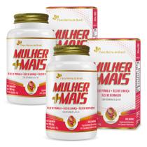 Kit 2x MULHER +MAIS (Primula, Linhaca, Borragem + Vitamina A, D, E, K) 60 Capsulas Cada - Flora Nativa
