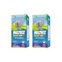 Kit 2x Multrix Infantil Vitaminas A Z 2x120ml Uva Flora Kit 2x Multrix Infantil Vitaminas A Z 2x120ml Uva Flora