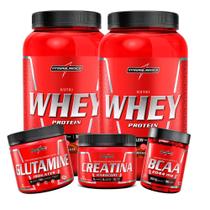 Kit 2x Nutri Whey Protein conce Bcaa Creatina Glutamina