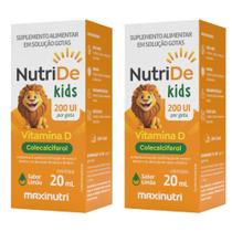 KIT 2X NutriDE Vitamina D3 Kids 200ui 20ml - Maxinutri Sabor:Limão KIT 2X NutriDE Vitamina D3 Kids 200ui 20ml - Maxinutri Sabor:Limão