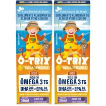 KIT 2X Ô-Trix Ômega 3 Em Gotas Infantil 30ml - Flora Nativa Sabor:Uva KIT 2X Ô-Trix Ômega 3 Em Gotas Infantil 30ml - Flora Nativa Sabor:Uva