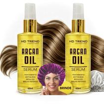 kit 2x Óleo De Argan Hd Trend Protetor Térmico E Reparador Pontas Com Toca de Cetimbrinde kit 2x Óleo De Argan Hd Trend Protetor Térmico E Reparador Pontas Com Toca de Cetimbrinde