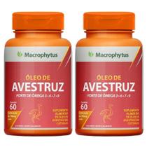 KIT 2X Óleo de Avestruz 780mg (Ômega 3, 6, 7 e 9) 60 cápsulas - Macrophytus