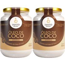 Kit 2X Óleo de Coco Extra Virgem de Polpa - 500ml - Santo Óleo Kit 2X Óleo de Coco Extra Virgem de Polpa - 500ml - Santo Óleo