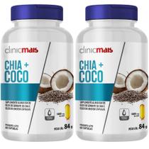 KIT 2X Óleo de Coco + Óleo de Chia 60 cápsulas - Clinicmais KIT 2X Óleo de Coco + Óleo de Chia 60 cápsulas - Clinicmais