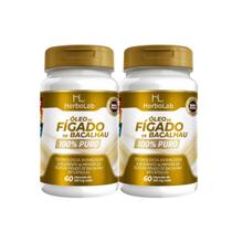 Kit 2x OLEO DE FIGADO DE BACALHAU 60 CAPS - HERBOLAB C