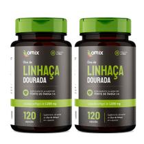 Kit 2x - Óleo de Linhaça (1 g) - 120 cápsulas - Omix