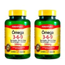 Kit 2x ômega 3-6-9 Peixe/ Linhaça/ Borragem 1000mg 120 Capsulas Maxinutri