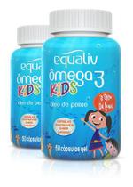 Kit 2x Ômega 3 Pro Kids Equaliv 60 Cápsulas mastigáveis para crianças com NF