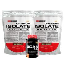 Kit 2x Optimum Isolate Whey Protein 900g + BCAA 100g - Bodybuilders