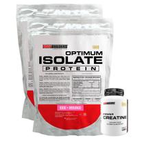 Kit 2x Optimum Isolate Whey Protein 900g + Power Creatina 100g - Bodybuilders