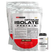 Kit 2x Optimum Isolate Whey Protein 900g + Power Creatina 100g - Bodybuilders