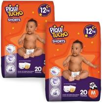 Kit 2X Pacotes Fralda Shorts Piquitucho - Extra Grande Xg