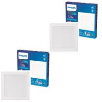 KIT 2x Painel Plafon Spot Embutir 12W Philips Quadrado 3000K KIT 2x Painel Plafon Spot Embutir 12W Philips Quadrado 3000K
