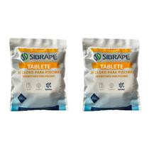 Kit 2x Pastilha Tablete De Cloro Para Piscinas Sibrape 200g Kit 2x Pastilha Tablete De Cloro Para Piscinas Sibrape 200g