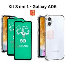 Kit 2x Películas de Cerâmica + Capinha Transparente Anti Impacto Para Samsung Galaxy A06