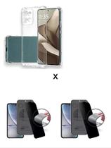 Kit 2x Películas Privacidade Fosca + Capa Anti Impactos TPU Para Moto G86 5G