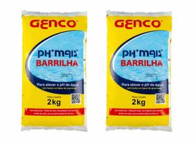 Kit 2x pH Mais Barrilha Genco 2Kg Manutenção de Piscinas