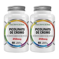 Kit 2x Picolinato De Cromo Puro 250µg 60 Cápsulas Flora Nativa do Brasil Kit 2x Picolinato De Cromo Puro 250µg 60 Cápsulas Flora Nativa do Brasil