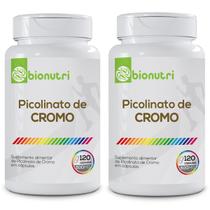 Kit 2x Picolinatos De Cromo 240 Cápsulas Bionutri Chromium Picolinate Premium Puro Importado Feminy