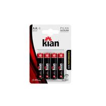 Kit 2x Pilha Alcalina Qualidade AA Pequena Embalagem 4 Kian Kit 2x Pilha Alcalina Qualidade AA Pequena Embalagem 4 Kian