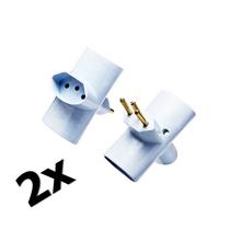 Kit 2x Pino 3 Saídas 2p+t 10A Tomada (2 Benjamin 3 Saídas)