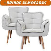 Kit 2x Poltronas Opala Para Sala Cadeira Elegante Com Apoio de Braço em Veludo Várias Cores - Sentô