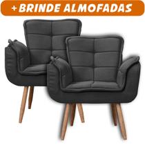Kit 2x Poltronas Opala Para Sala Cadeira Elegante Com Apoio de Braço em Veludo Várias Cores Sentô
