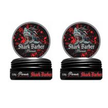 Kit 2x Pomada Para Cabelo Brilho Extra Forte Shark Barber