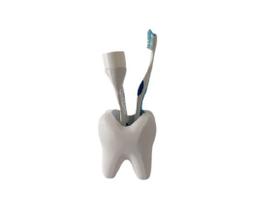 Kit 2x Porta Escova de dente em Formato De Dente Diversão
