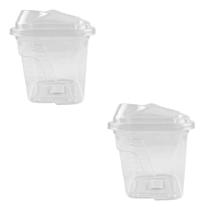 Kit 2x Porta Mantimento Multiuso Farinheiro Plástico Transparente 900ml - Tampa Dosadora