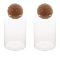 Kit 2x Pote De Vidro Borossilicato Tampa Bola Cortiça 800ml - Água Kit 2x Pote De Vidro Borossilicato Tampa Bola Cortiça 800ml - Água