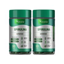 Kit 2x Pote Spirulina Pura Premium, Rico em Proteínas, Vitaminas e Selênio, Vegana, Denavita