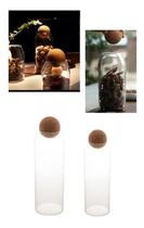 Kit 2X Pote Vidro Rolha Cortiça Borossilicato Tampa Esfera