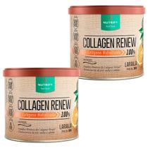 Kit 2x Potes Collagen Renew Renova Colágeno Laranja Verisol Hidrolisado Em Pó 300g Com Vitaminas e Minerais Alta Qualidade