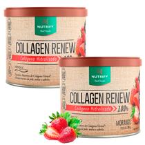 Kit 2x Potes Collagen Renew Sabor Morango Suplemento Alimentar Natural Verisol 100% Hidrolisado Nutrify 300g