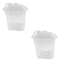 Kit 2x Potes Multiuso Farinheiro 900ml Tampa Dosadora Transparente Aveia Açucareiro