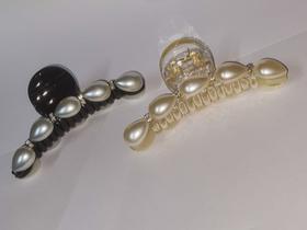Kit 2x Prendedor Cabelo Presilha Piranha Pérola Com Strass Kit 2x Prendedor Cabelo Presilha Piranha Pérola Com Strass