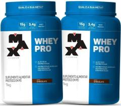 Kit 2x Pro Whey Concentrado 1kg (Total 2kg) - Max Titanium