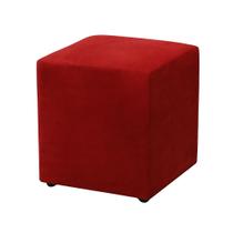 Kit 2x Puff Quadrado Decorativo Cor:Marrom Claro