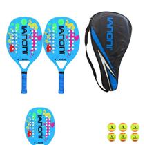 Kit 2x raquete de beach tennis ianoni 100% carbono + bolsa e 6 bolinhas