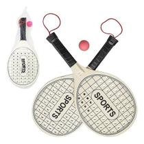 Kit 2x Raquetes Frescobol Tênis De Praia Beach Tennis Bola Kit 2x Raquetes Frescobol Tênis De Praia Beach Tennis Bola