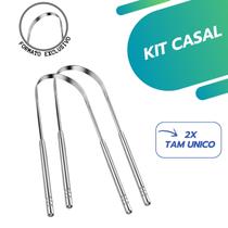 KIT 2x Raspador AÇO INOX Limpador Lingua KIT 2x Raspador AÇO INOX Limpador Lingua