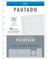Kit 2x Refil Tilidisco Colegial 50 Fls Soltas Cinza Pautado
