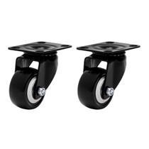 Kit 2x Roda Rodízio Preto Giratório 50Kg 72mm Colson 6048