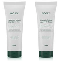 Kit 2x Sabonete Líquido Intimo Com Óleo de Coco Biosex 220ml