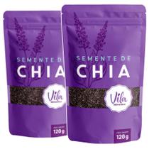 Kit 2x Semente de Chia Natural 120g para Uso Culinario em Bebidas, Frutas, Receitas Diversas Sem Gluten Sem Lactose Kit 2x Semente de Chia Natural 120g para Uso Culinario em Bebidas, Frutas, Receitas Diversas Sem Gluten Sem Lactose
