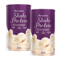 Kit 2x - Shake Protein - 23 vitaminas e minerais - Banana com Chia - (450g) - Sanavita Kit 2x - Shake Protein - 23 vitaminas e minerais - Banana com Chia - (450g) - Sanavita