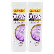 Kit 2X Shampoo Clear Hidratação Intensa Leve 400ml Pague 330ml
